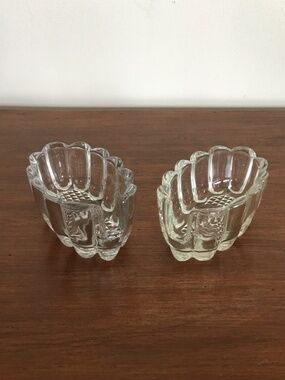 Vintage Princess House Crystal Set of 2 Spoon Holders